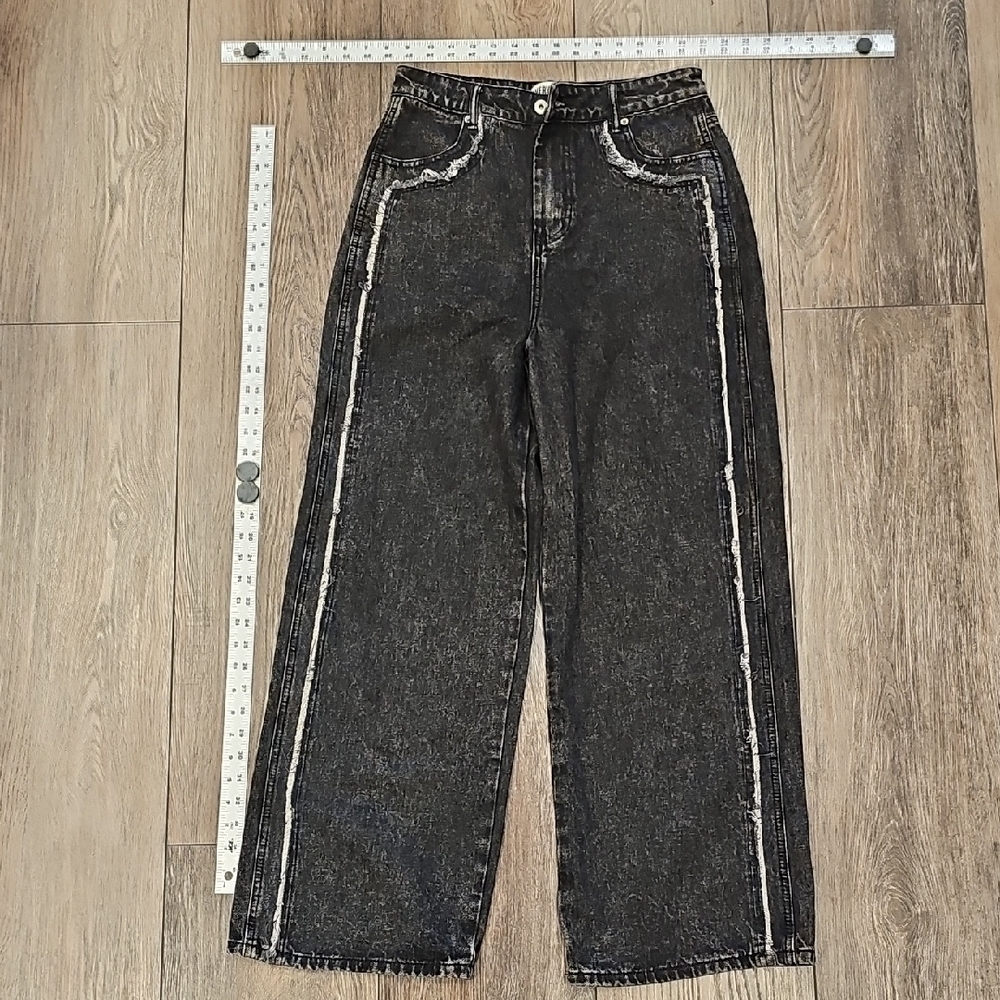 Black, Streetwear, Unisex, Funky, Denim, Jeans, Pants, Relax, Baggy, Skater,